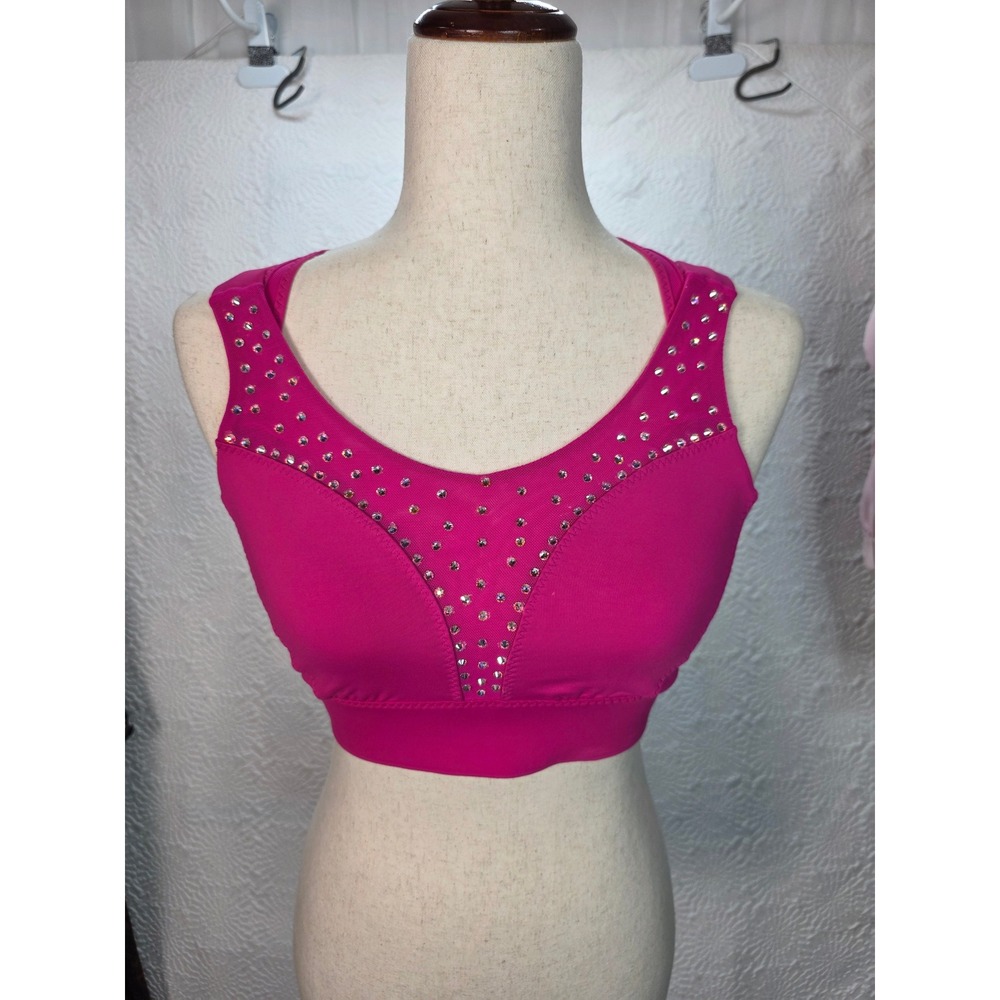 Lululemon Align Sports Bra Womens 6 Pink Good Rhinestone Embellished Nulu Yoga